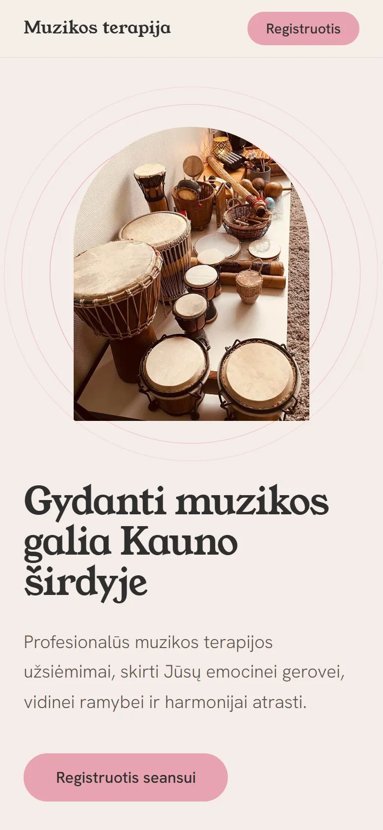 Muzikos terapijos svetainė telefone